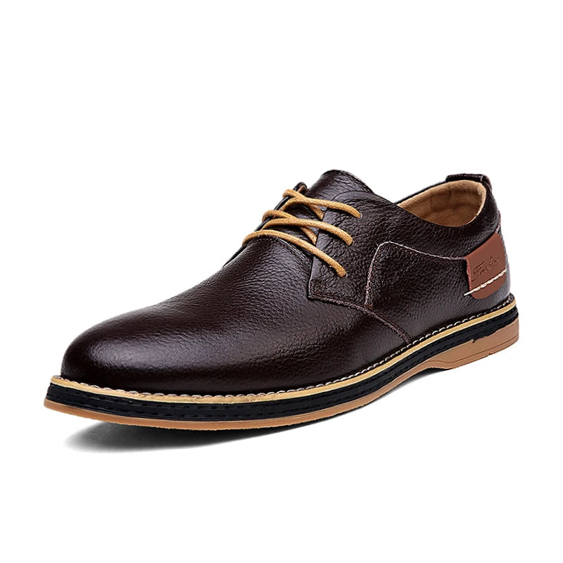 Genuine Leather Men Dress Shoes Oxfords Brogue Lace Up Italian Mens Casual Shoes Luxury Brand Moccasins Loafers Plus Size 38-48