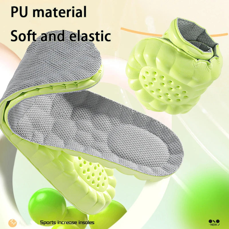 1Pair height increase insoles Breathable Anti-Odor Insole Shock Absorbing Shoe Sole Soft comfortable Sports Insole