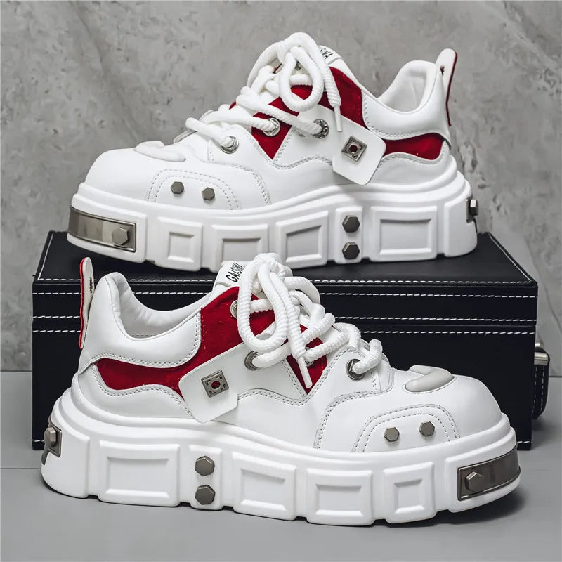 New Thick Soled Trendy Men's Shoes Men's Casual Sneaker Height Increasing Shoes Fashionable Matching Footwear 39-44