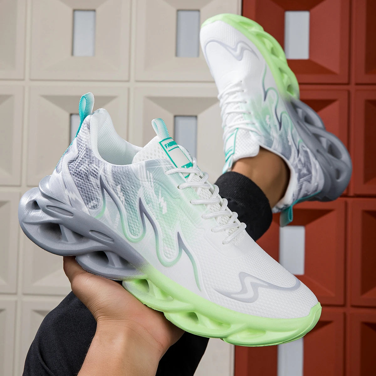 Lightweight Mesh Breathable Comfortable Flat Soft Tennis Shoes Summer Lace-up Sneakers