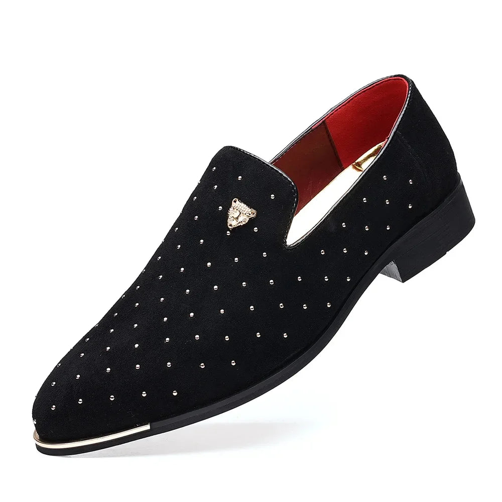 Men Loafers Leather Dress Shoes for Man Slip on Loafers Elegant Shoes Fashion Men's Flats Club Party Shoes Male Zapatos Hombre