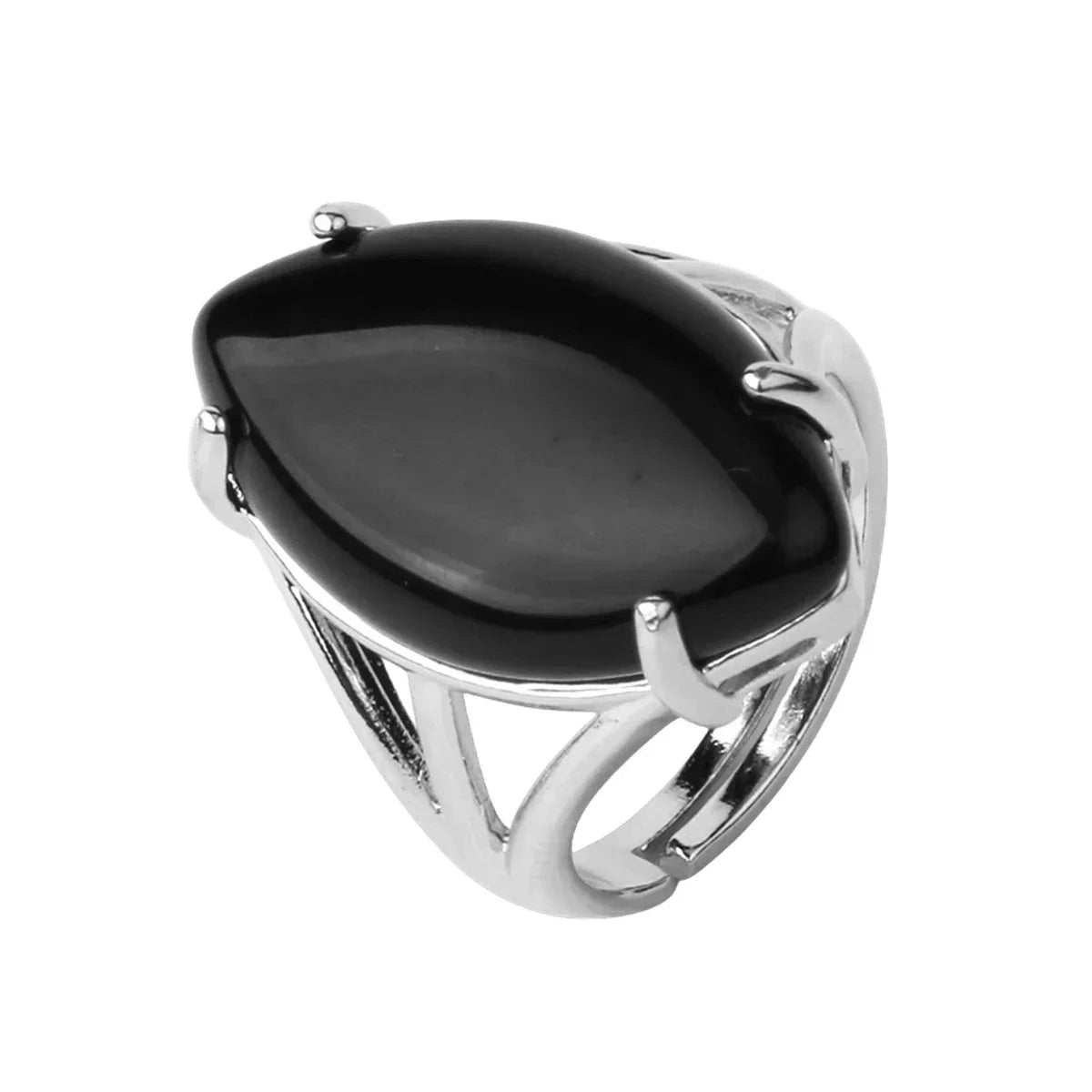 Oval Natural Stone Amethyst Ring for Boys Jewellery Women Gift Retro Boho Gothic Anillos Steampunk Style At Halloween party