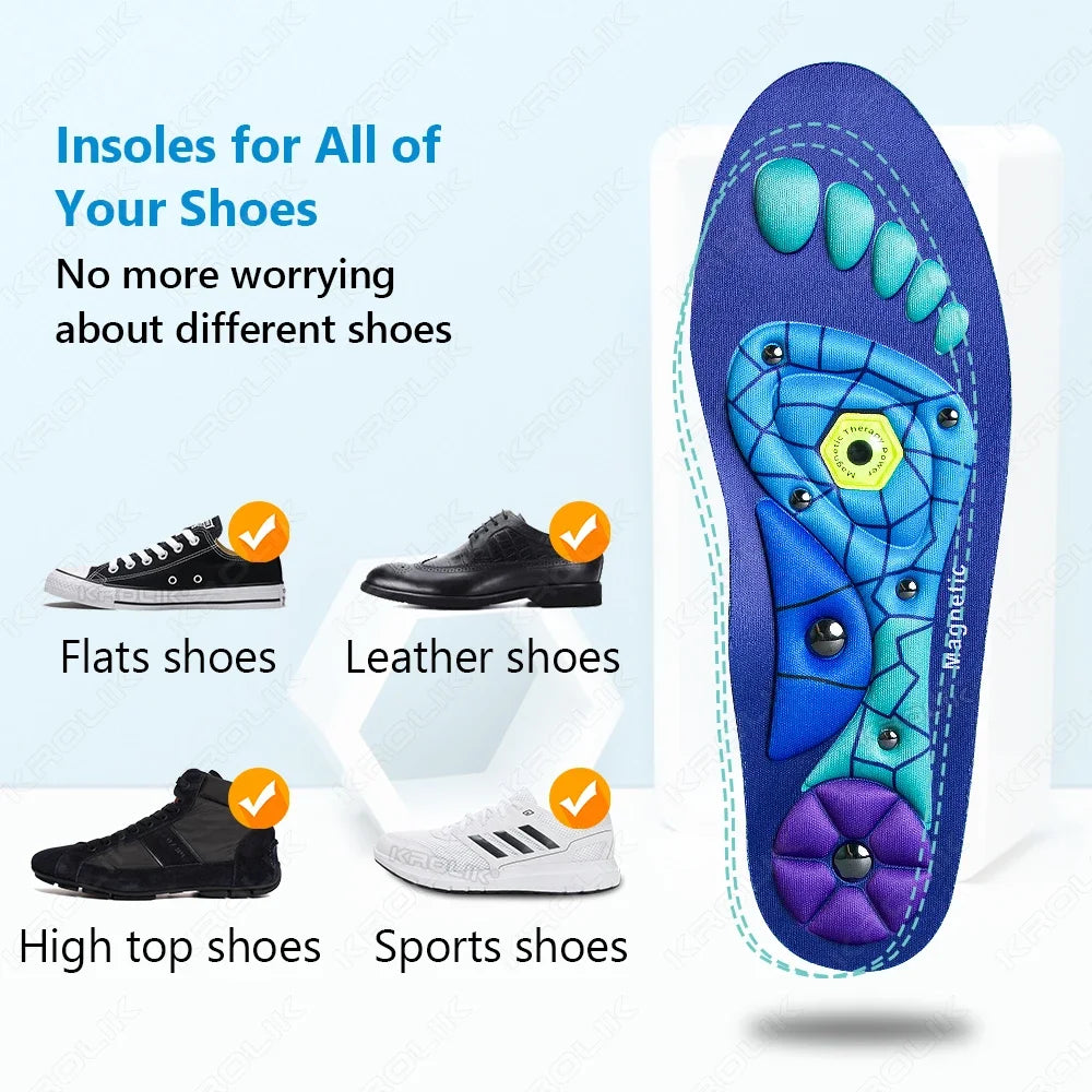 Magnetic Acupressure Arch Support Insoles Massage for Foot Pain Relief Magnetic Slimming Templates Improved Blood Circulation