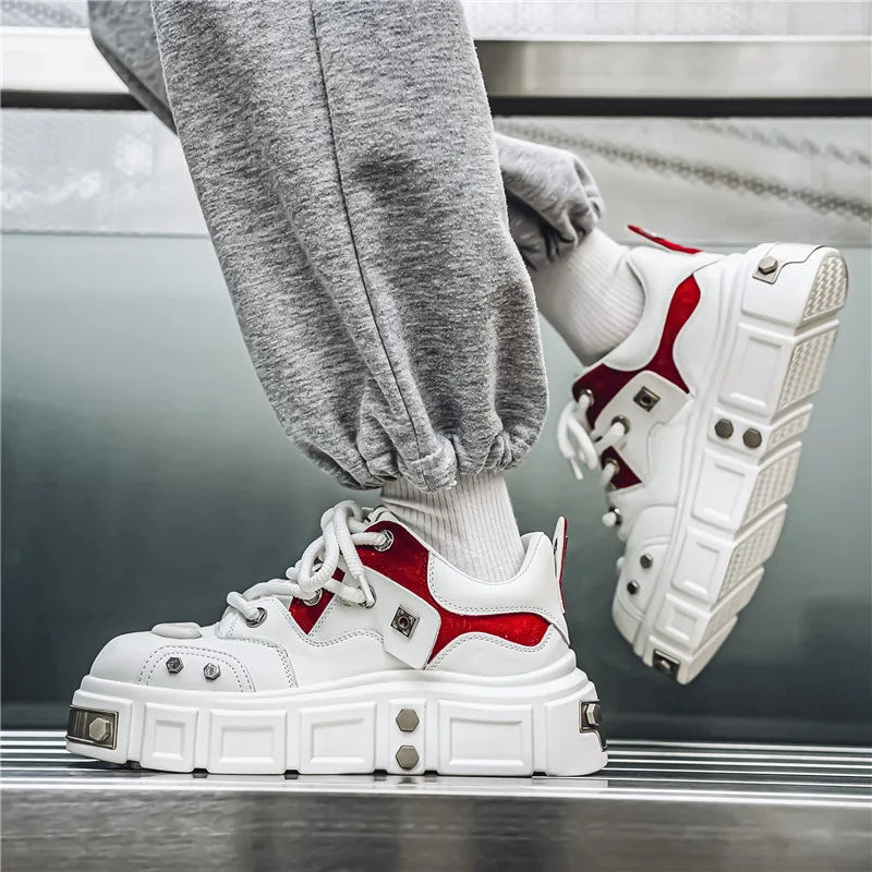 New Thick Soled Trendy Men's Shoes Men's Casual Sneaker Height Increasing Shoes Fashionable Matching Footwear 39-44