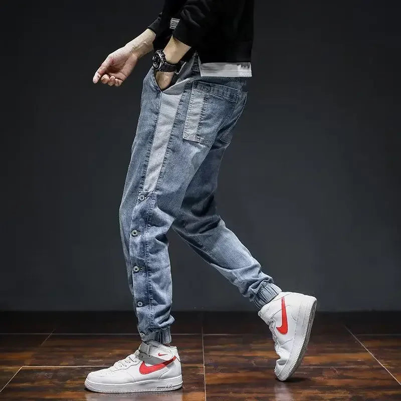 With Pockets Jeans for Men Kpop High Quality Korean Trousers Fashion Stacked Luxury Aesthetic Original Cotton Man Cowboy Pants