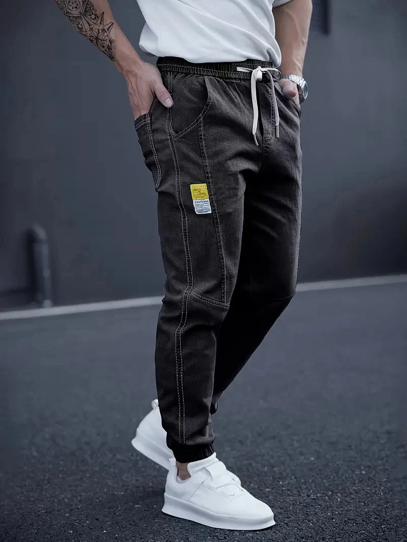 2025 Spring Autumn Black Blue Cargo Jeans Men Streetwear Denim Jogger Pants Men Baggy Harem Jean Trousers Plus Size