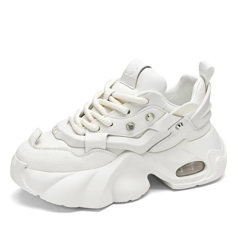 Men Chunky Sneakers Platform Shoes Outdoor Comfortable Sports Shoes for Men Lace Up Tennis Shoe New Height Increasing Male Shoes