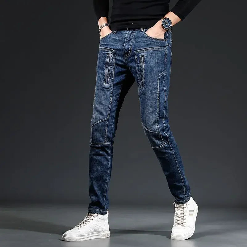 Cargo Jeans for Men Japanese Street Style Trousers Luxury Aesthetic Wide Leg Y 2k Vintage Grunge Y2k Regular Xs Man Cowboy Pants