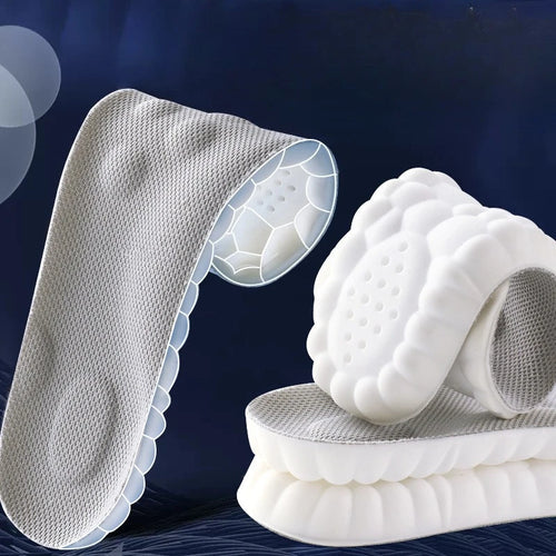 4D Latex Sport Insoles Soft High Elasticity Shoe Pads Breathable Running Basket Shoe Sole Arch Support Orthopedic Inserts Unisex