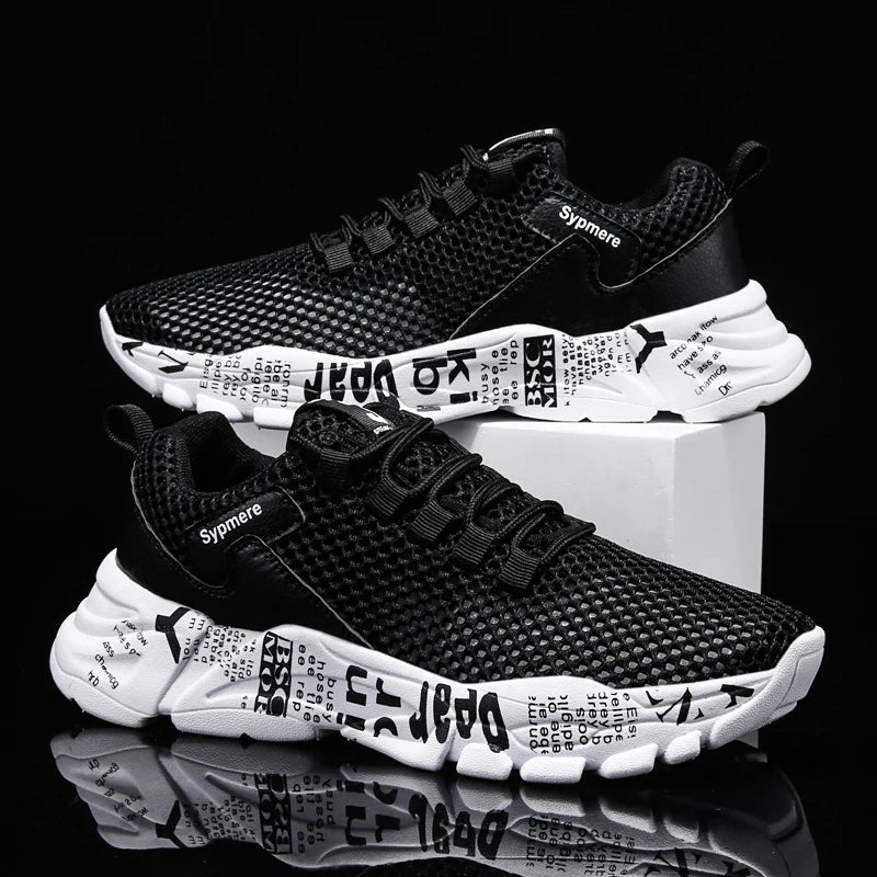 YRZL Gym Running Shoes for Men Breathable Mesh Sneakers Comfortable Slip Resistant Walking Shoes Casual Sport Athletic Footwear