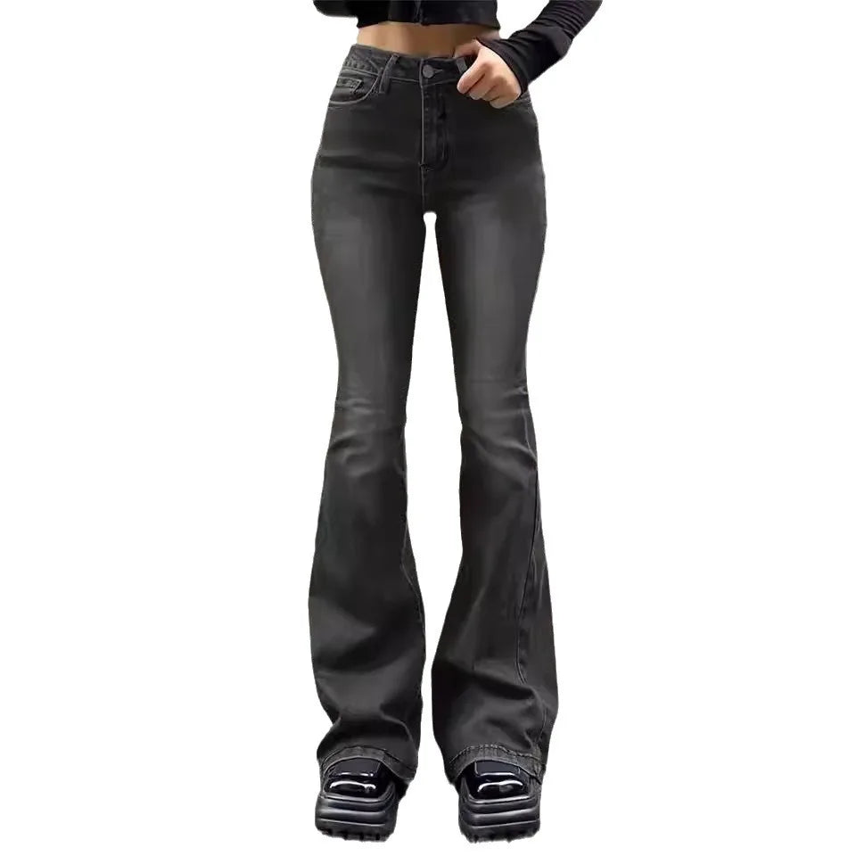 Womens Low Waisted Stretchy Flare Jeans Causal Bootcut Denim Pants Jean