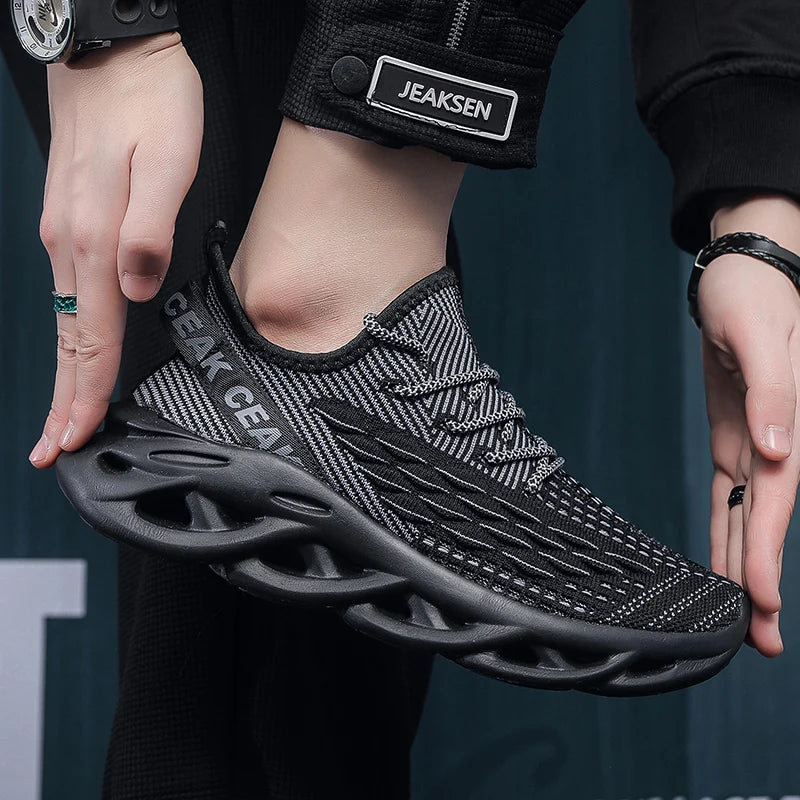 2025 Running Sneakers Newest Breathable Comfort For Men Low Top Large Size Men's Sports Increase Shoes Mesh Jogging Casual