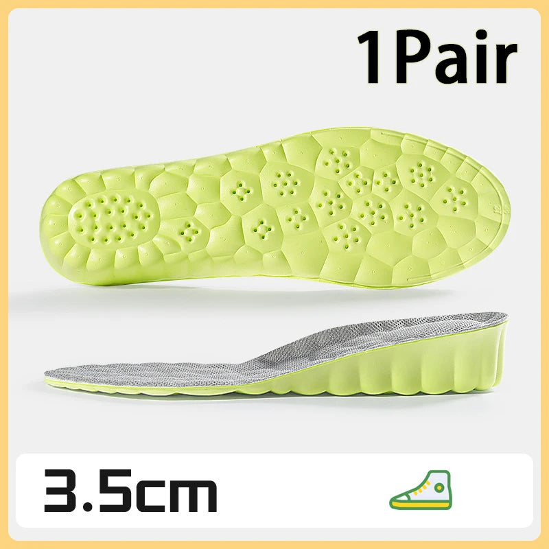 1Pair height increase insoles Breathable Anti-Odor Insole Shock Absorbing Shoe Sole Soft comfortable Sports Insole