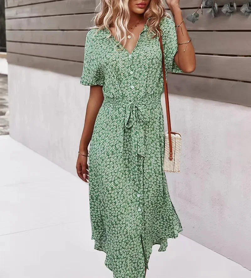 Independent Station Fast Selling Casual Vacation Style Spring Summer Sexy Wide Hem Skirt