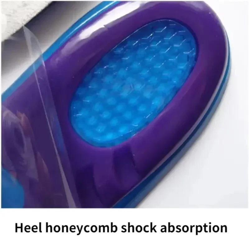 NEW 1 Pair Man Women Orthotic Arch Support Massage Insole Unisex Silicone Anti Slip Gel Soft Sport Shoe Pad Shock Absorption