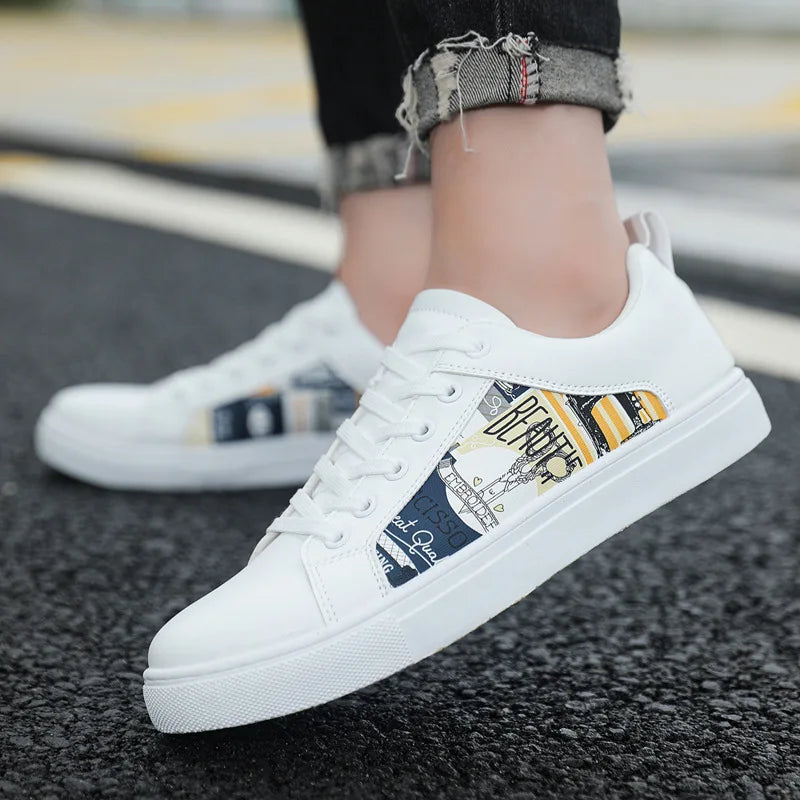 Men's Trend Casual Shoes Flats Shoes White Sneakers Breathable Leisure Male Sneakers Non-slip Footwear Men Vulcanized Shoes