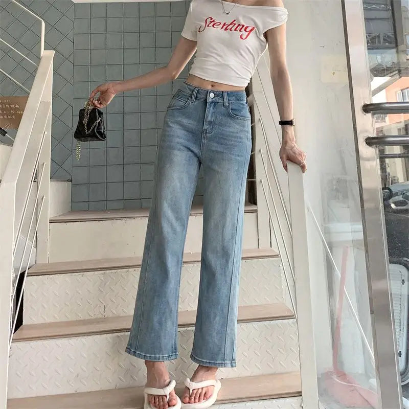 2025 Women Jean Japan Vintage Style Low-Waisted Slimming Jeans Women's Bell-Bottom Pants Summer Season Fashion Y2K Jeans