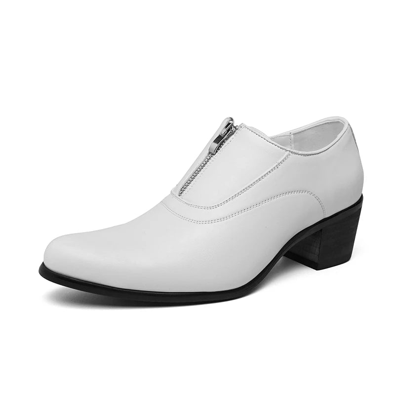 Mens High Heels Dress Shoes Formal Elegant Men's Oxfords High Heels Shoes Casual Business Office Party Loafers Wedding