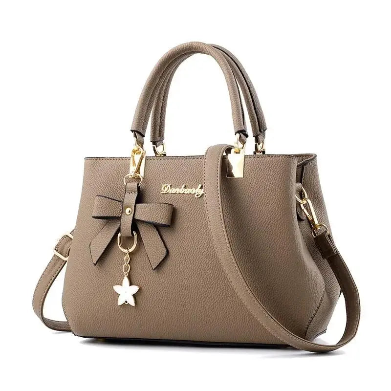 Women Messenger Bags With Flower Pendant Office Ladies Fashion Totes Pure Handbag For Female New Crossbody Shoulder Bags