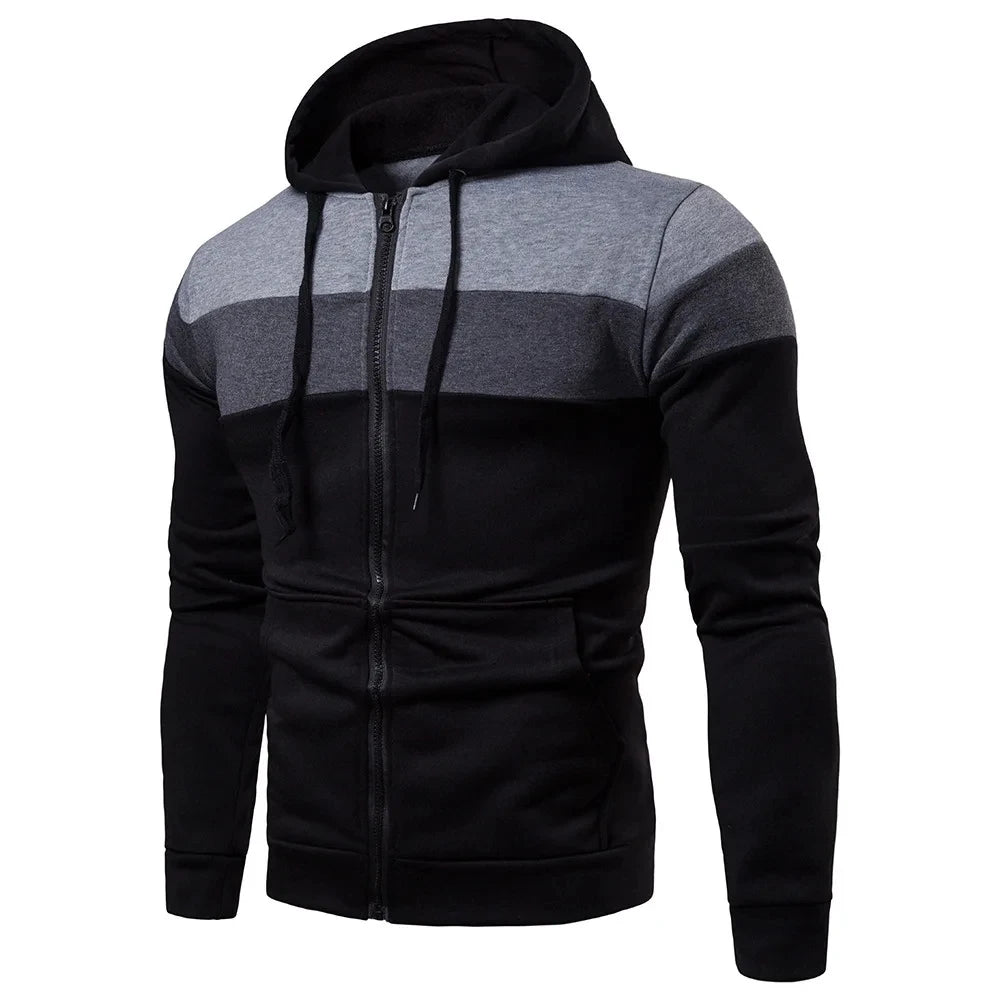 Spring And Autumn Zipper Coat New Fashion Outdoors Sports Casual Men Hooded Sweater Street Apparel Personality Design Tops