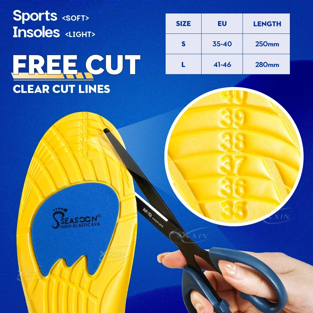 【Xxin】EVA Elastic Sports Insole Light Weight Shoe Insoles High Jump Runnin Insoles Size 35-46