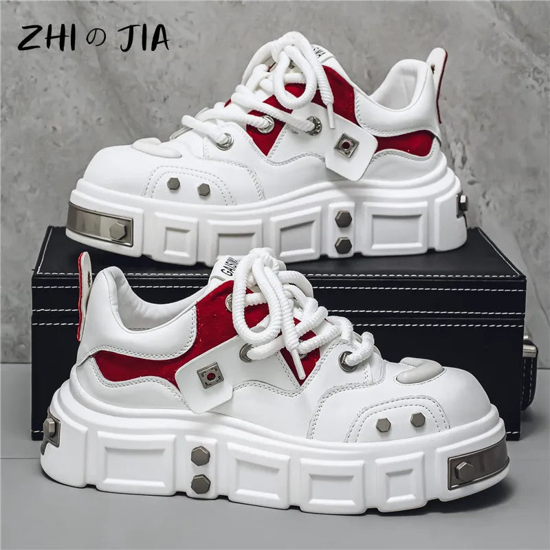 New Thick Soled Trendy Men's Shoes Men's Casual Sneaker Height Increasing Shoes Fashionable Matching Footwear 39-44