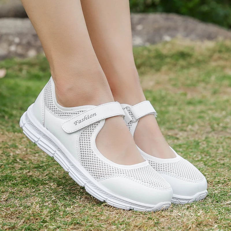 Summer Women Casual Shoes Soft Portable Sneakers Walking Shoes Flat Soles for Women Breathable Slip on Shoes