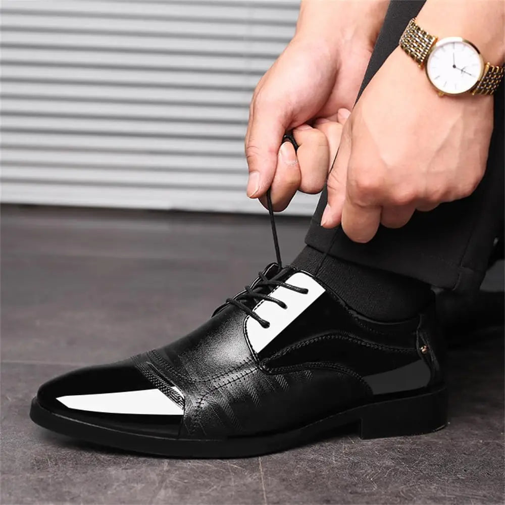 Men's Dress Shoes Business Oxfords Patent Leather Dress Shoes Classic Loafers Formal Derby Shoes For Men