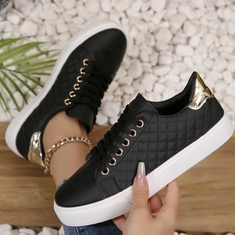 Lace-up White Sports Women Vulcanized Shoes Women Sneakers Tennis Platform Shoes for Women Comfort Casual Flat Tenis Woman