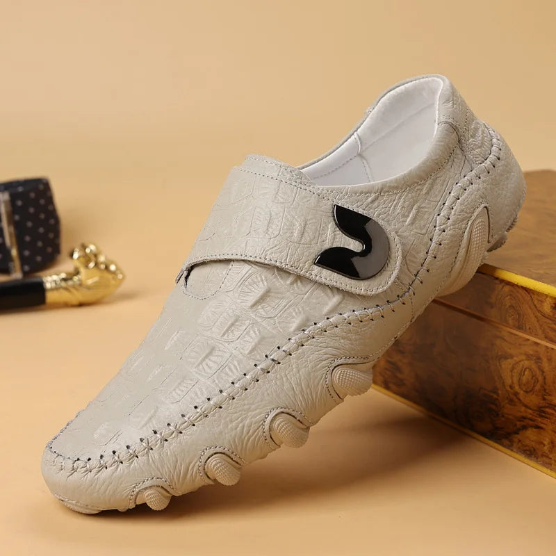 Men's Shoes Genuine Leather Luxury Crocodile Pattern Business Casual Shoes Men Loafers Mocassins High-quality Men's Dress Shoes