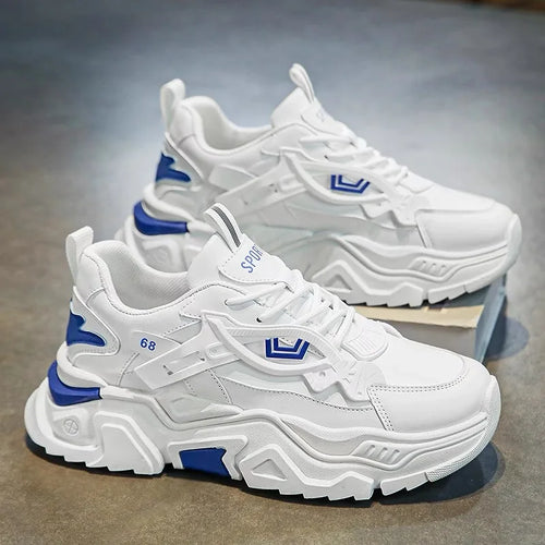 Men Thick Soled Casual Shoes Lace up Comfortable Breathable Suitable Outdoor Sports Running Shoes in All Seasons