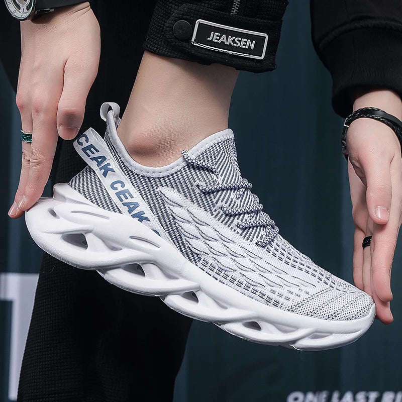 2025 Running Sneakers Newest Breathable Comfort For Men Low Top Large Size Men's Sports Increase Shoes Mesh Jogging Casual