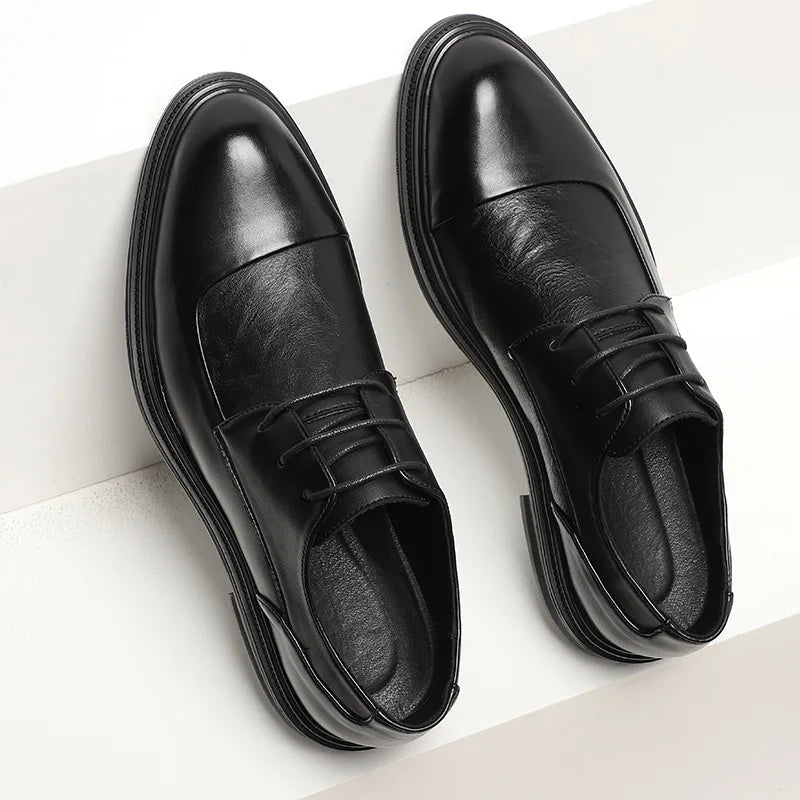 Oxford Mens Dress Shoes Formal Business Lace-up Full Grain Leather Minimalist Shoes for Men men dress shoes