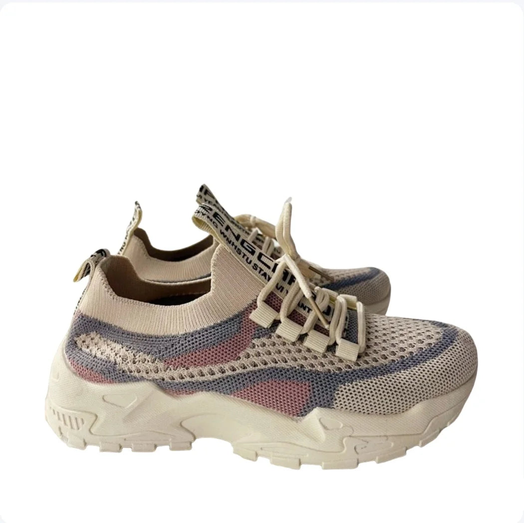 Women's Running Shoes Lace Up Sneakers Lightweight Female Casual Shoes Mesh Fashion Tennis Shoe Outdoor Soft Sole Women Shoes