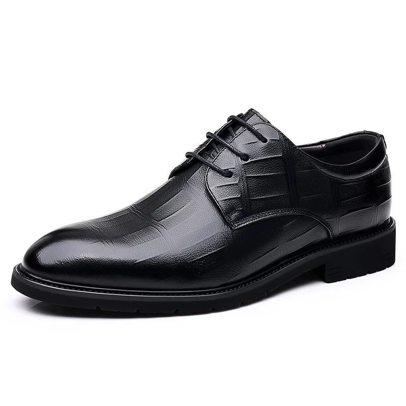 Men's New Business Dress Leather Shoes Men's British and Korean Version Casual Breathable Pointed Groom Best Man Wedding Shoes