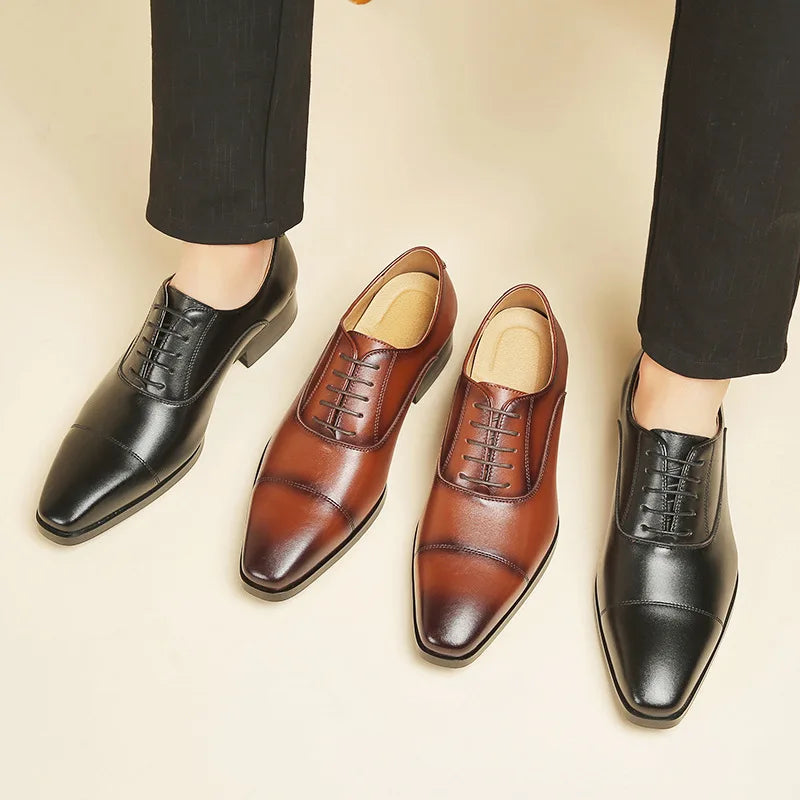 Quality Mens Dress Shoes Black Formal Social Shoes Male Business Wedding Derby for Man Luxury Oxford Loafers Zapatos De Hombre