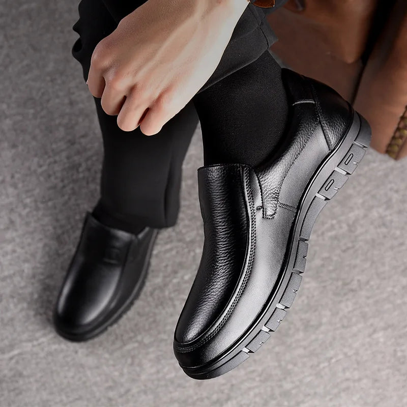 Handmade Shoes Genuine Leather Casual Shoes For Men Flat Platform Walking Shoes Outdoor Footwear Loafers Breathable Sneakers