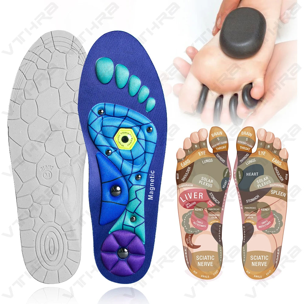 1 Pair Magnetic Therapy Foot Acupressure Insoles Men Women Magnet Massage Sports Cushion Inserts Comfort Soles Relaxation Insole