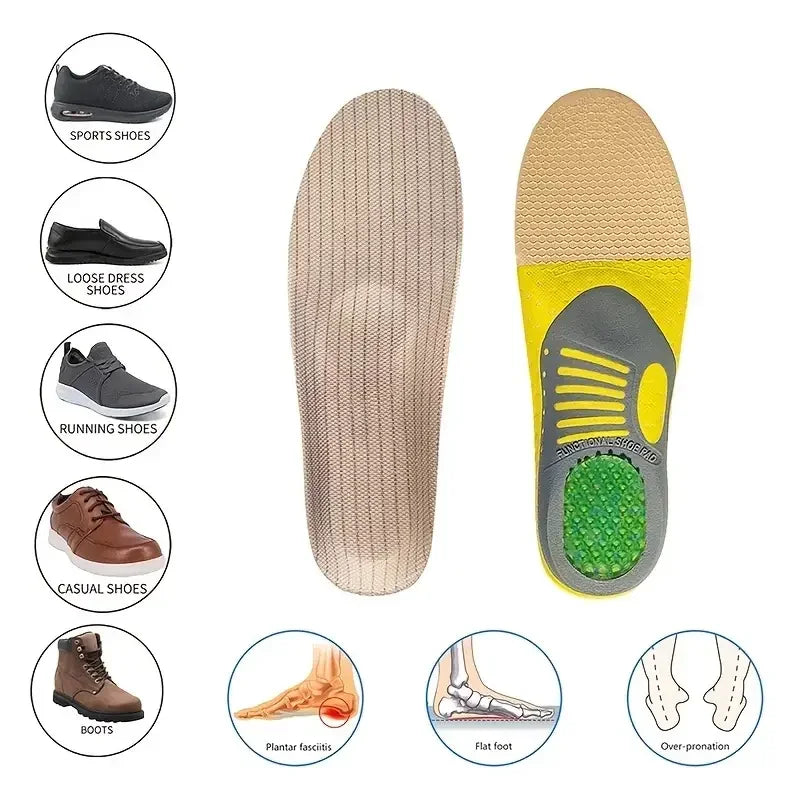 1Pair PVC Orthopedic Insoles Orthotics Flat Foot Health Sole Pad for Shoes Insert Arch Support Pad Plantar Fasciitis Feet Care
