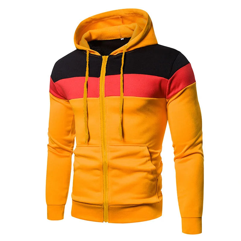 Spring And Autumn Zipper Coat New Fashion Outdoors Sports Casual Men Hooded Sweater Street Apparel Personality Design Tops