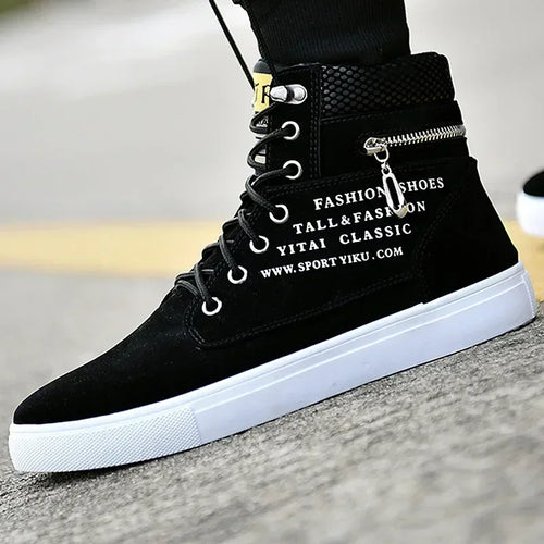 Men Vulcanized Shoes British Style High Top Casual Sneakers Men Canvas Shoes Man Sports Skateboarding Shoes Fashion Male