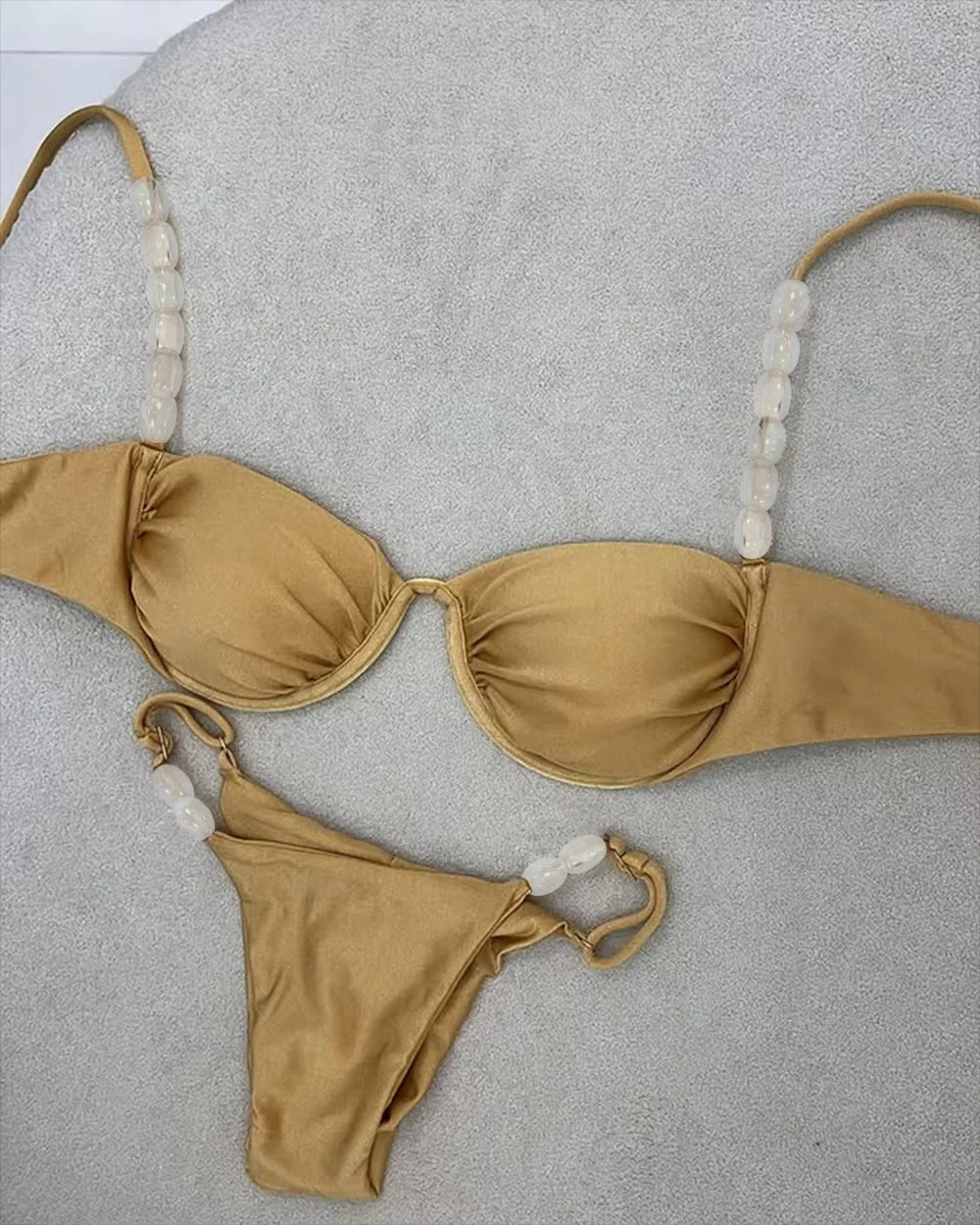 Sexy Bikini Set High Waist Golden Printed Women Swimwear Push Up Bikinis Swimsuit Female Biquini Bathing Suit