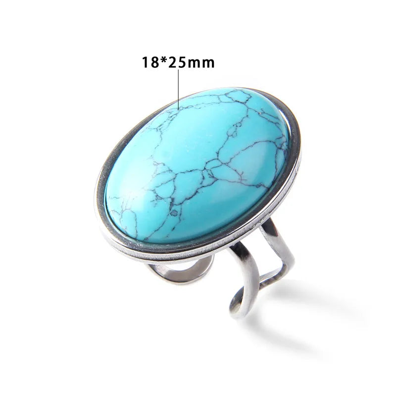 Rose Quartzs Rings Natural Stone Labradourites Beads Rings Silver Color Rings Party Wedding Anniversary Engagement Gifts Jewelry