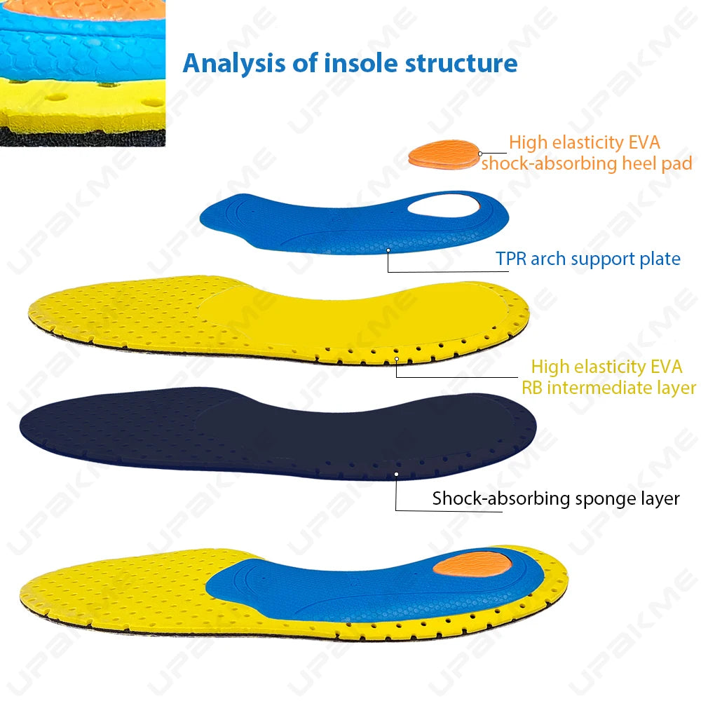 Shock Absorption Sport Insoles for Shoes Sole Deodorant Breathable Cushion Running Insoles for Feet Man Women Orthopedic Insoles