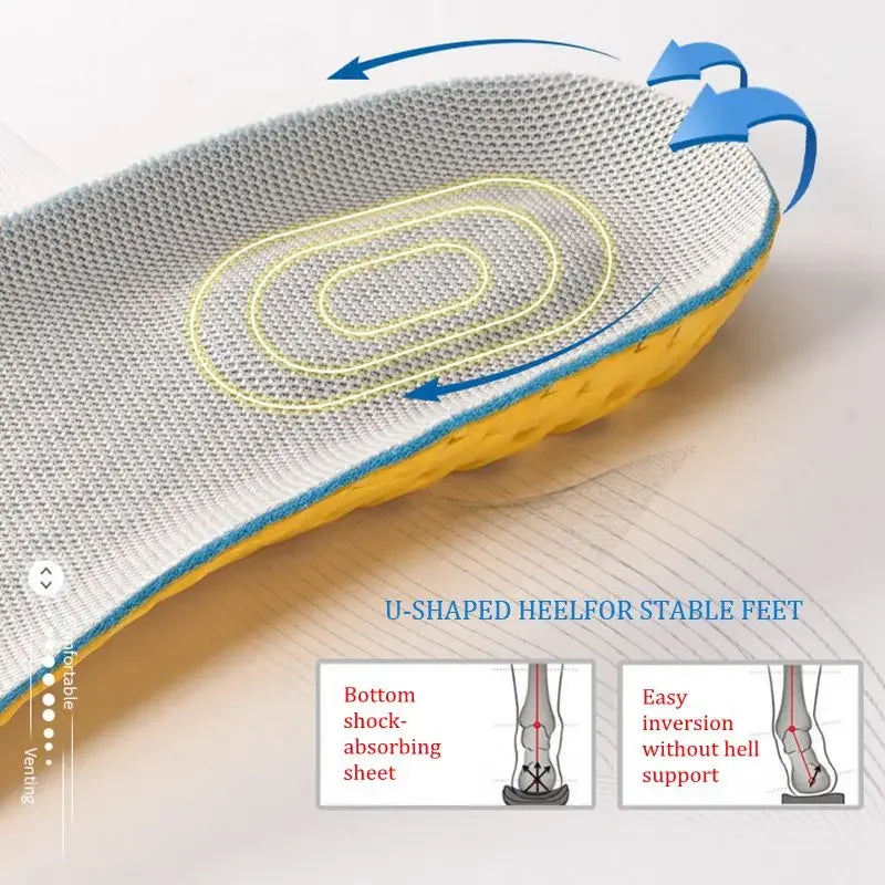 New Orthopedic Memory Foam Insoles Sport Insert for Feet Man Women Soles Pad Shoes Sole Mesh Orthotic Breathable Running Cushion