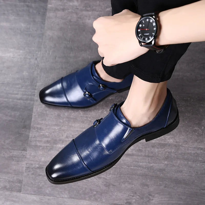 New Designer British Retro Fashion Monk Strap Oxford Shoes Moccasins Wedding Prom Homecoming Party Footwear Zapatos Hombre