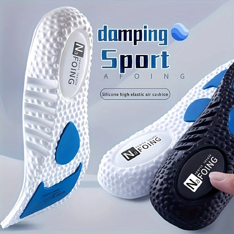 1Pair Soft Sports Shock Absorption Insoles, High Elastic Deodorant Comfortable Running Sneaker Insoles