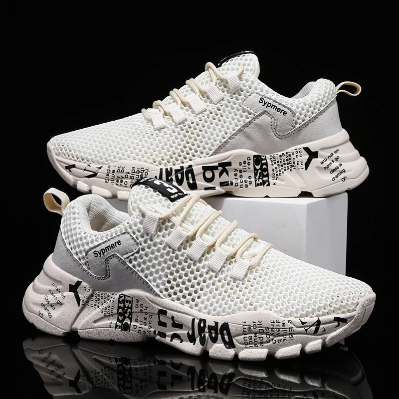 YRZL Gym Running Shoes for Men Breathable Mesh Sneakers Comfortable Slip Resistant Walking Shoes Casual Sport Athletic Footwear
