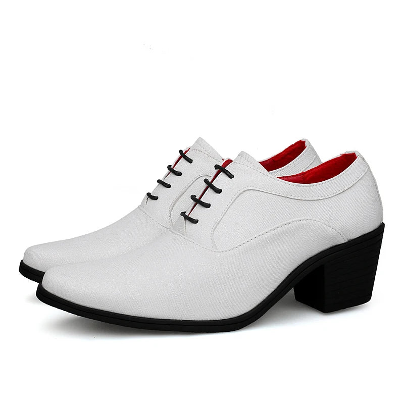 Elegant Purple High Heel Mens Shoes 2025 Size 38-46 Pointed Toe Italian Wedding Shoes for Man Luxury Business Men's Dress Shoes