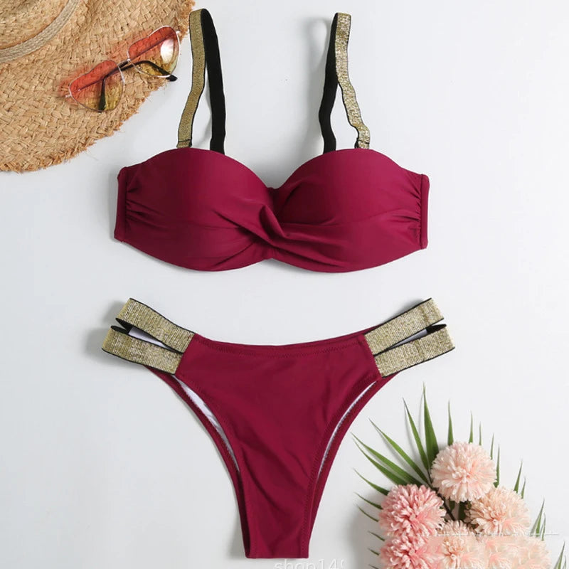 Summer Sexy Bikinis Push Up Swimsuits Women's Swimwear For Female Beach Swim Wear Bathing Suits Brazilian Bikini Set Pool Bather